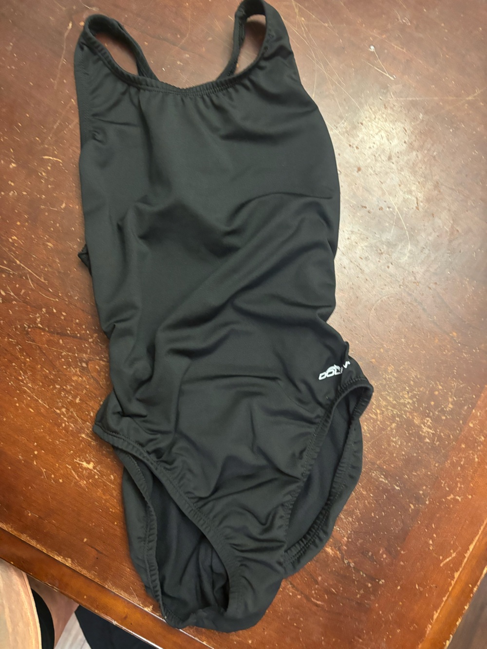 Black medium dolfin open back swim suit one piece beach resort wear vacation new